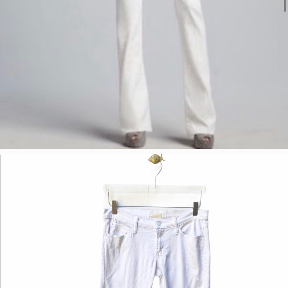 mother denim the runaway mirror white jeans